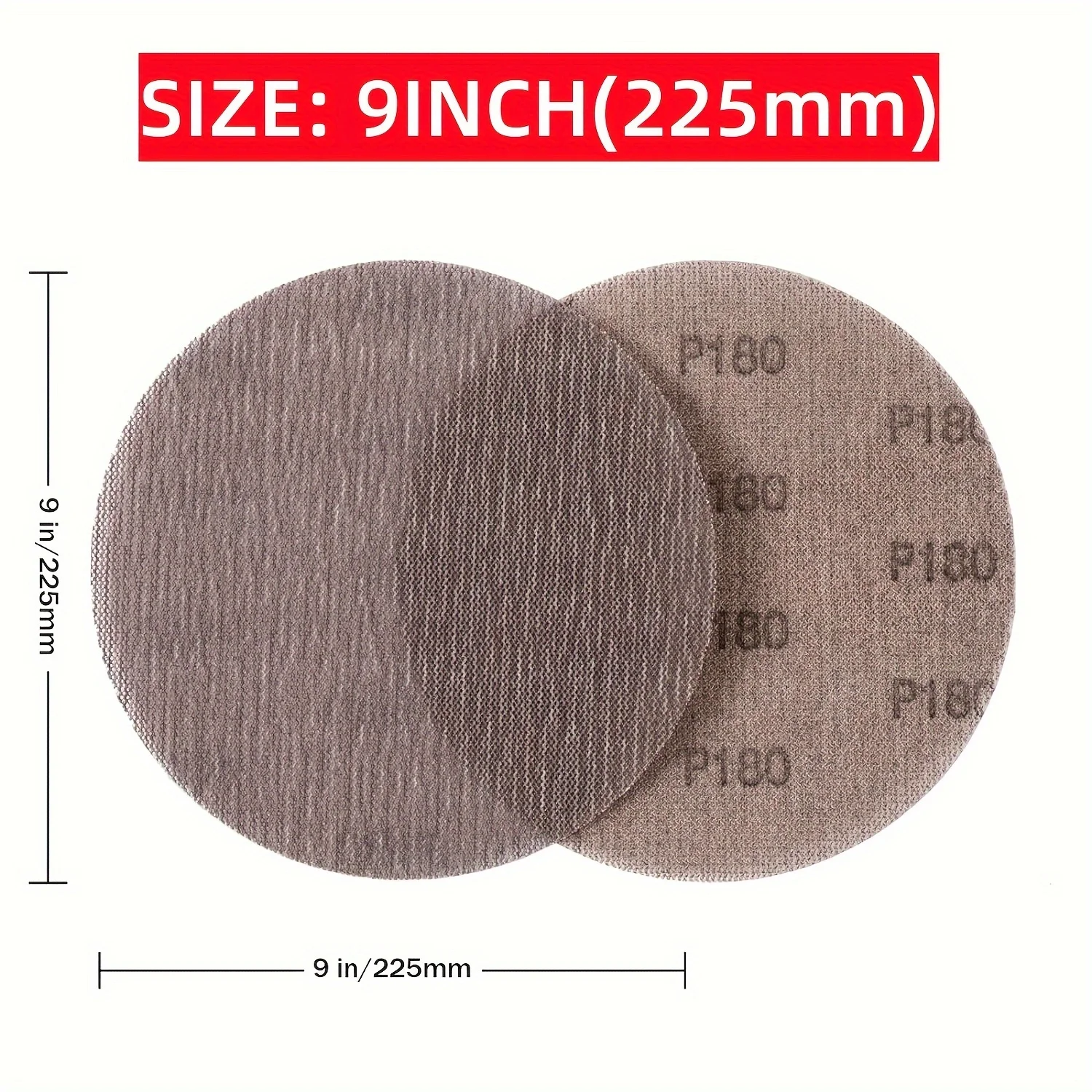 

15 упаковок 9-дюймового шлифовального диска, наждачная бумага для гипсокартона, шлифовальные подушечки для гипсокартона без пыли, подходят для деревообработки, полировки
