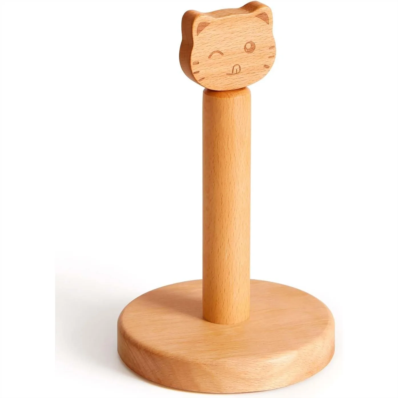 

Wooden Toilet Paper Holder Stand, Cute Cat Design Free Standing, Decorative Toilet Roll Holder, Scrunchies Organizer for