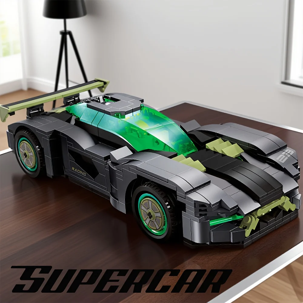 Ensemble de blocs de construction de modèle de voiture de sport créative classique et Cool, décoration de salle, télécommande, cadeau parfait à collectionner
