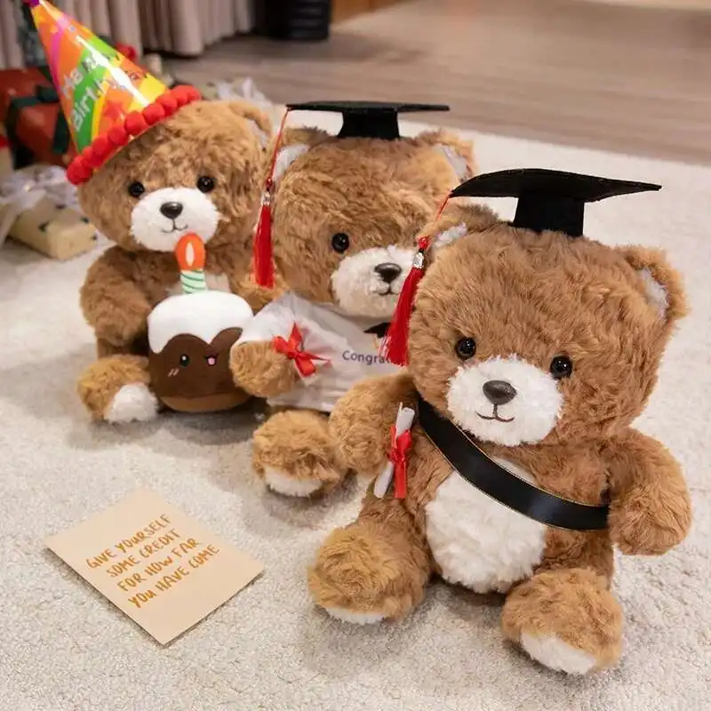 

Hot Sale 30cm Graduation Bear Cute Plush Toy Doll Kindergarten Gifts Graduation Gifts Plush Birthday Cake Bear Children Gift