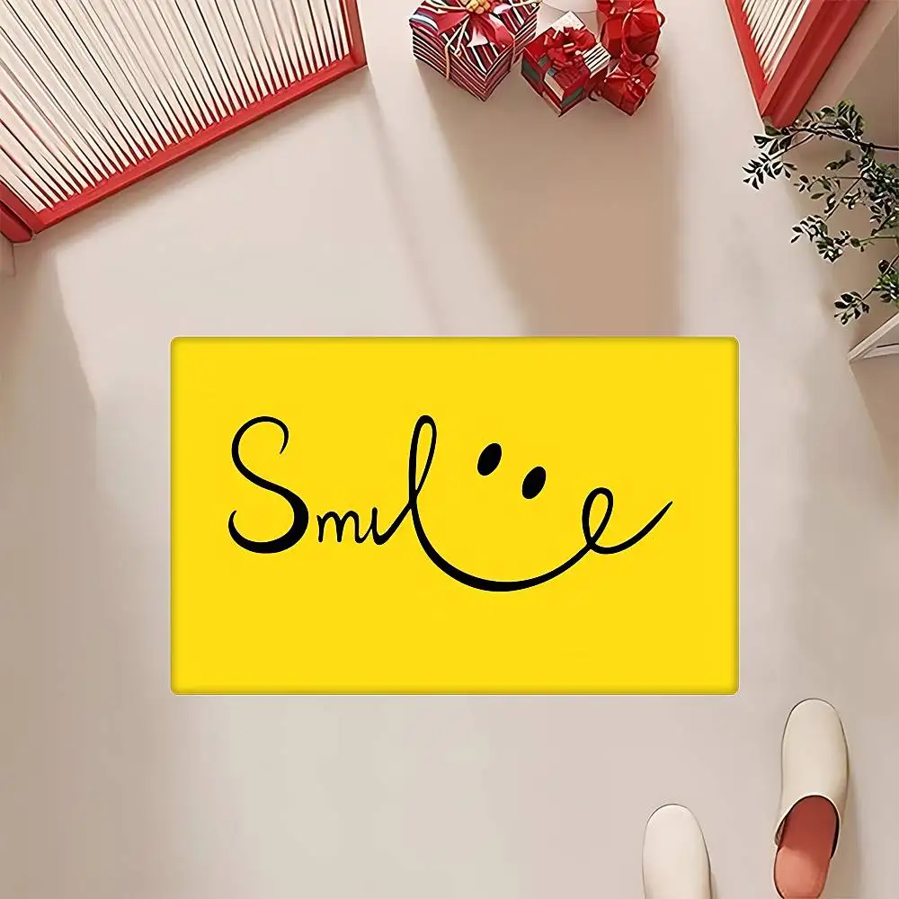 S-smile LogoS Floor Mat Bathroom Mat Kids Room Bedroom Decoration Balcony Anti-Slip Doormat Living Room Welcome Rug