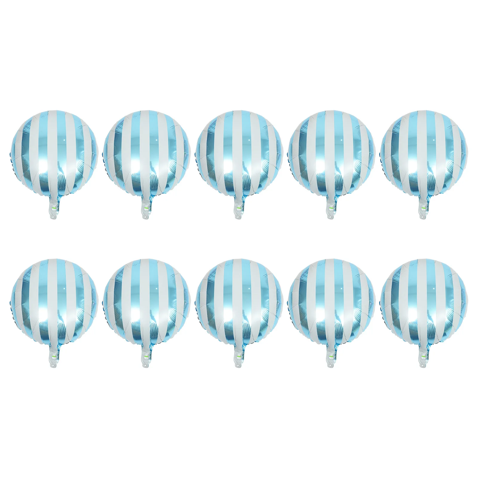 

10Pcs Candy Color Aluminum Film Striped Balloons Round Birthday Party Decor Party Balloon Decoration Foil Balloon
