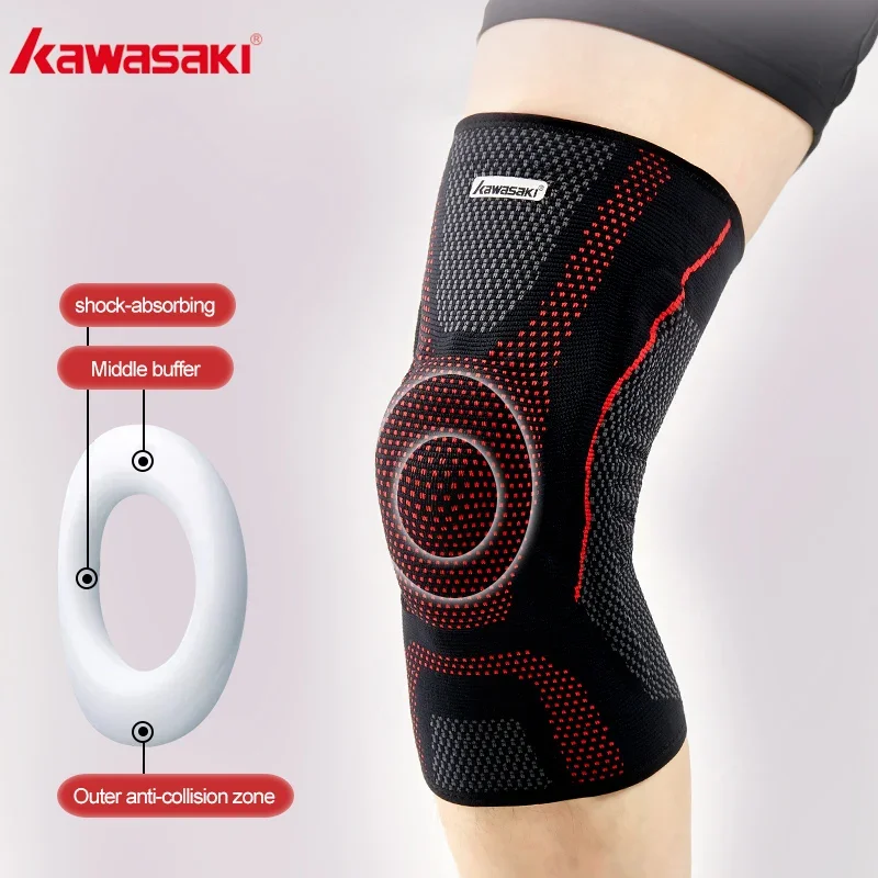 Kawasaki Kneepad Professional Spring Silicone Ring Support Knee Pads with Breathable Design Sports Knee Pads Knee Support B3464