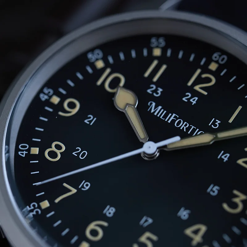 Milifortic Field Watches 38mm Sapphire Crystal Leather Retro Luminous 100M Waterproof Stainless Steel VH31 Quartz Wristwatches
