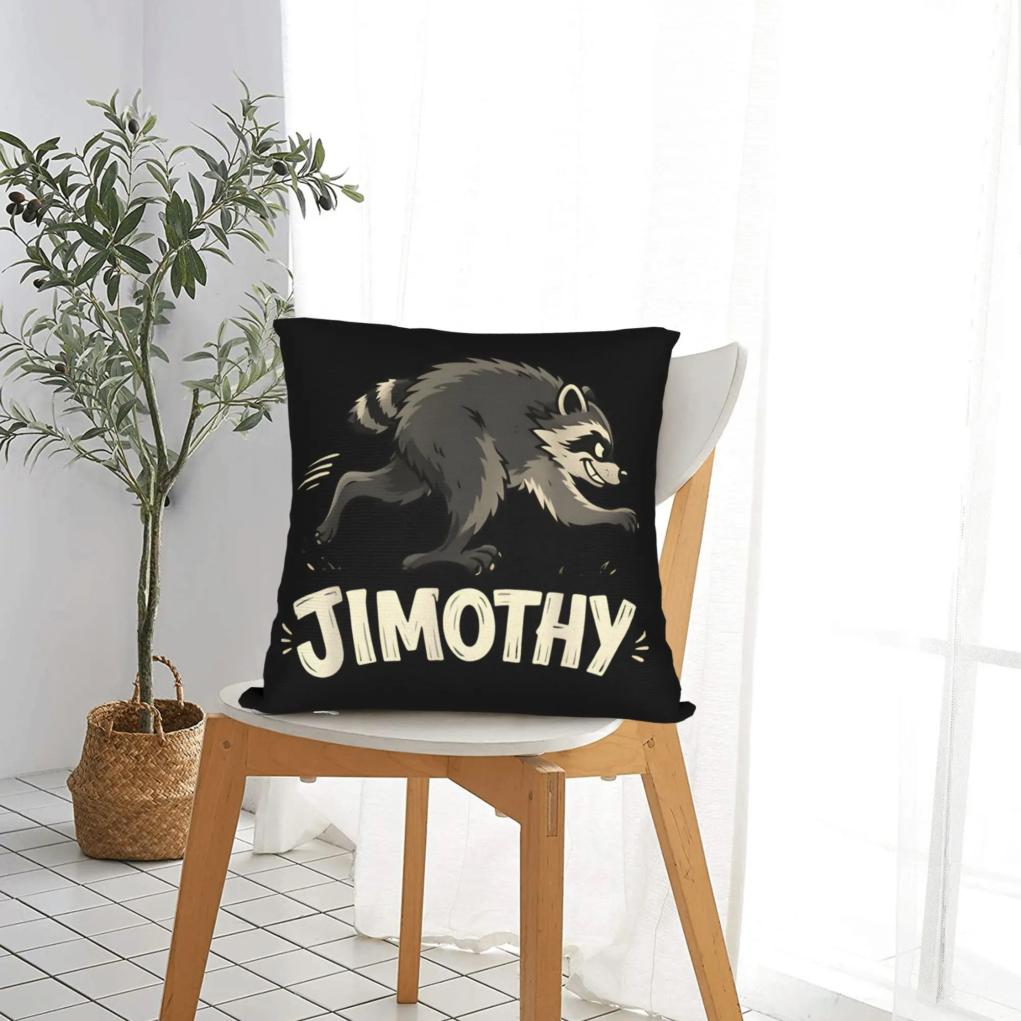 Jimothy Raccoon Pillowcase Polyester Cushion Cover Gift Kawaii Panda Pillow Case Cover Home Zippered 45X45cm