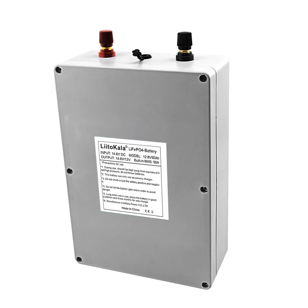 Imagem -03 - Bateria Recarregável Liitokala Ciclo Profundo Lifepo4 Ciclos de Vida 4000 Proteção Interna Bms 12v 50ah 128 v 50ah