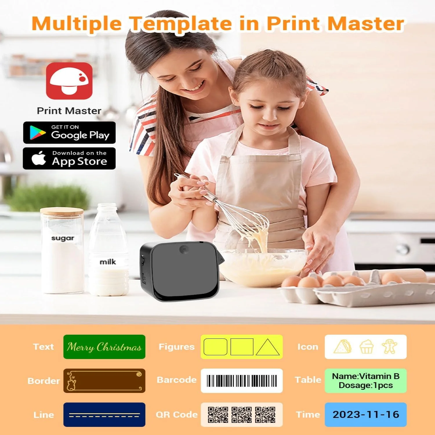 Label Maker Machine with Tape, M960 Bluetooth  Label Makers for Organizing Office/ Supplies, Easy-to-Use  Labeler Print Multiple
