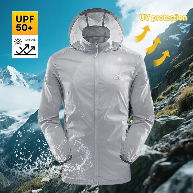 

Новые летние мужские походные куртки, легкая солнцезащитная одежда UPF50 +, уличная одежда, одежда для рыбалки, свободная версия, спортивная одежда
