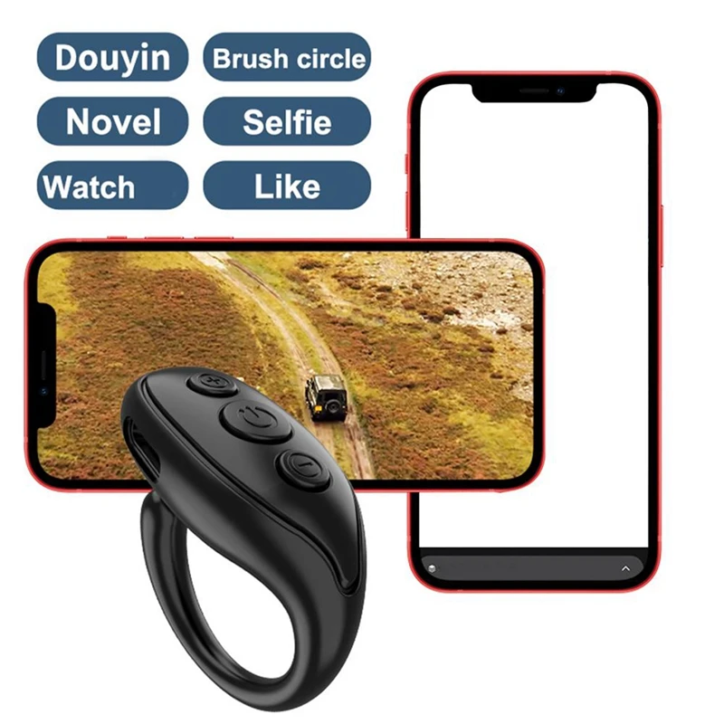 Fingertip Controle Remoto Anel para Telefones, Bluetooth 5.3