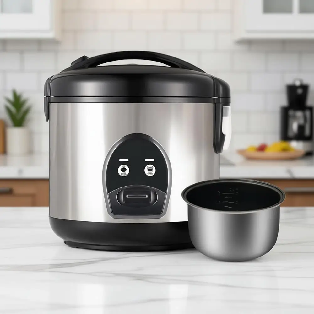 

10-Cup Uncooked Rice Cooker & Food Steamer - Non-Toxic Inner Pot, One-Touch Multifunction for Rice/Sauté/Yogurt, Dishwasher Safe