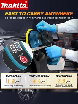 Makita 8 vitesses affichage numérique polisseuse de voiture sans fil polisseuse électrique Auto voiture cire Machine de polissage pour Makita 18V batterie