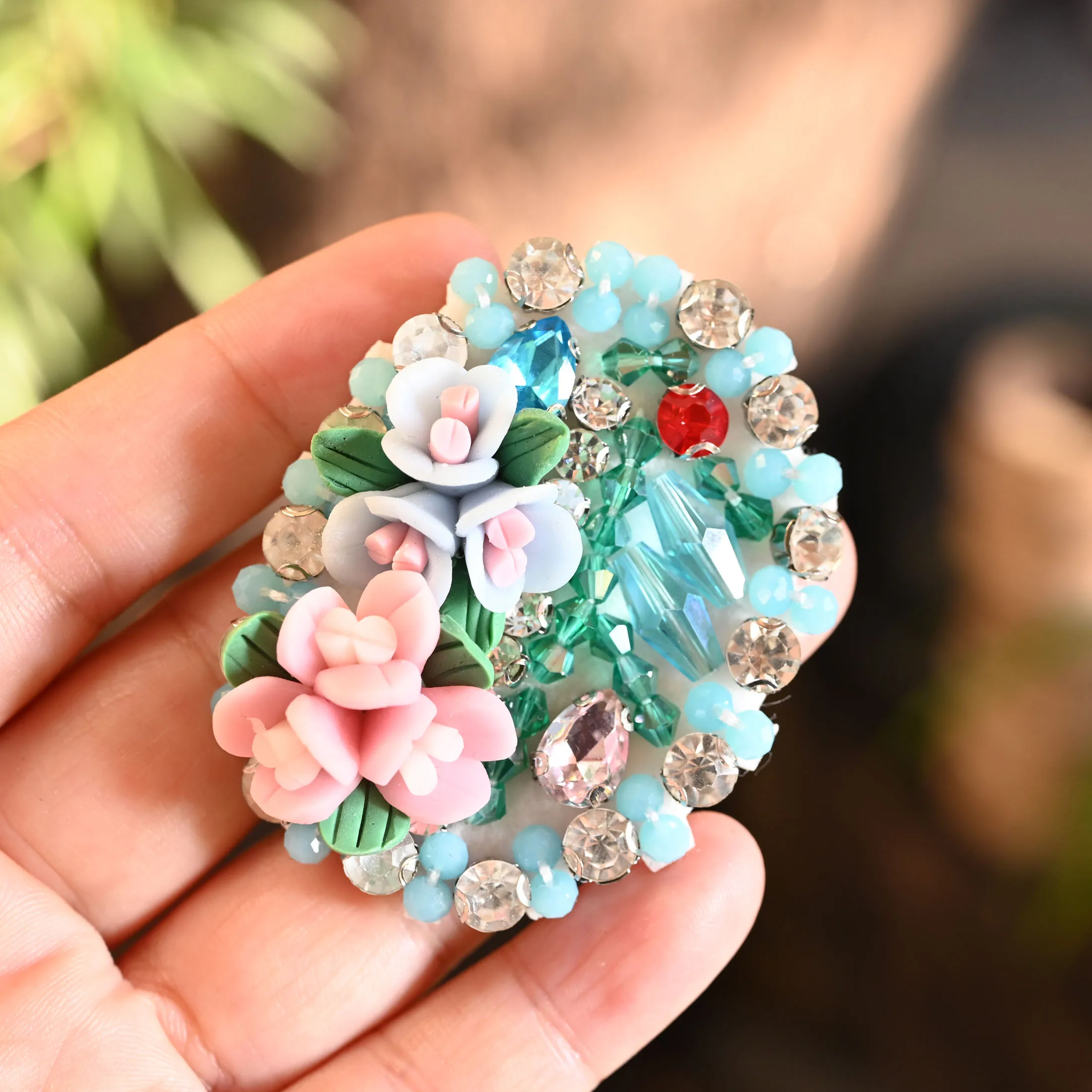 3D Handmade Rhinestone beaded Patches for clothing Heart eyes trophy parches bordados para ropa Sequins appliques diy