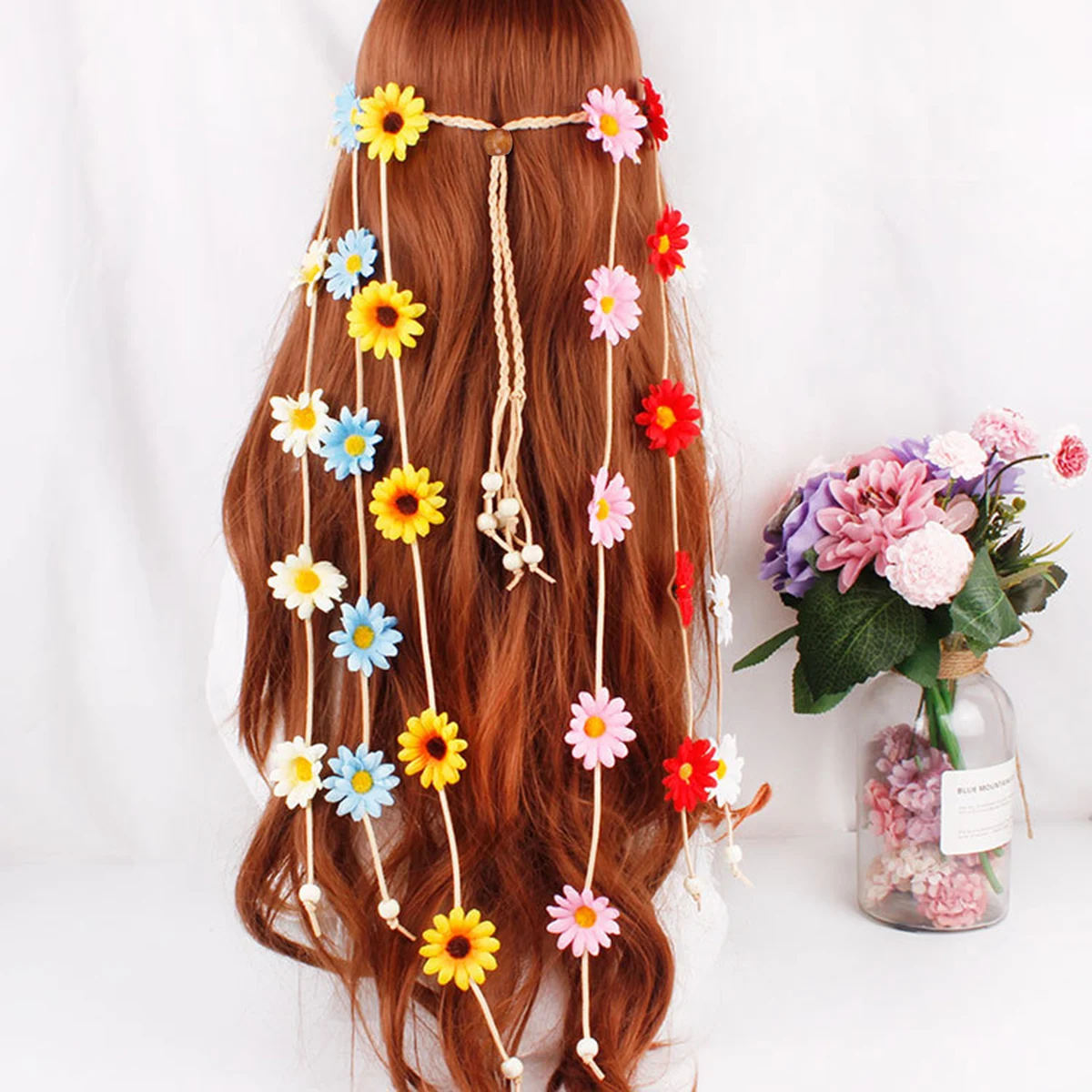 

Bohemian Headband Long Hair Band Wreath Headdress Women Durable Material Practical Decoration Daily Occasions Engagement Parties