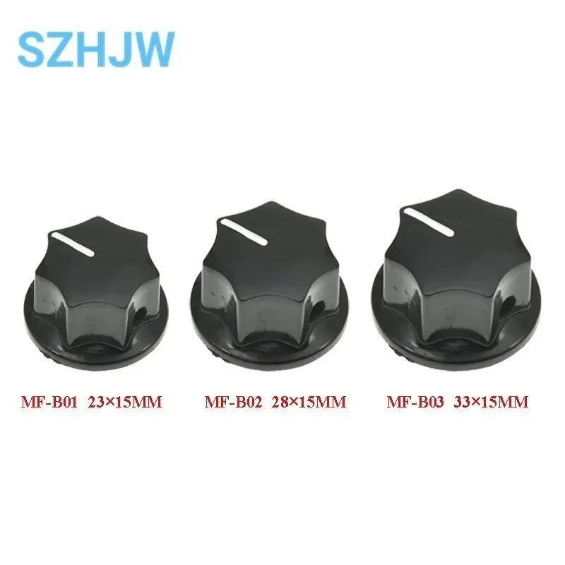 10PCS / LOT Bakelite Knob MF-B01 MF-B02 MF-B03 Hexagonal Potentiometer Band Switch Cap Inner Hole 6MM