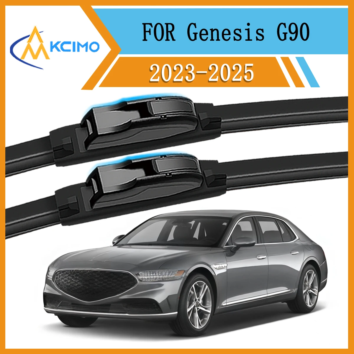 

Direct Replacement Wiper Blades For Genesis G90 RS4 2023-2025 Streak-Free Cleaning Silicone Windshield Wipers Front Pair