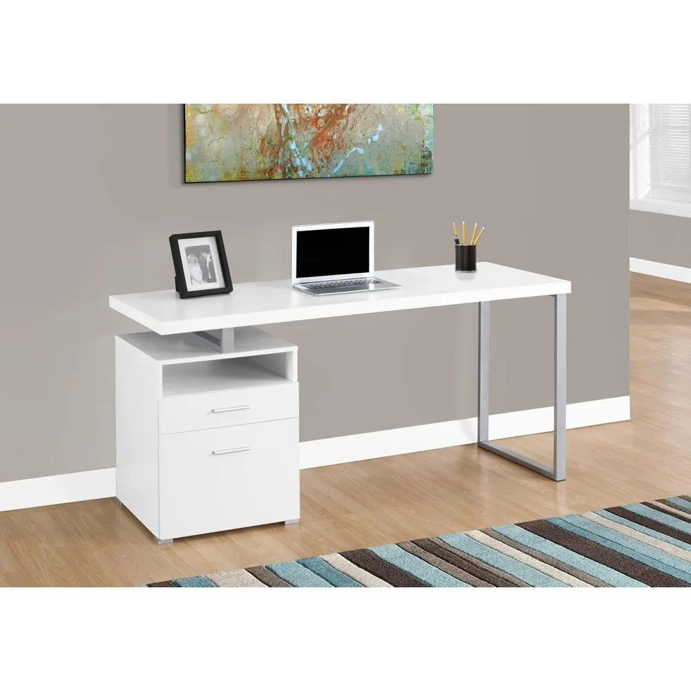 Computer Writing Desk for Home & Office Laptop Table with Drawers Open Shelf and File Cabinet-Left or Right Set Up, 60