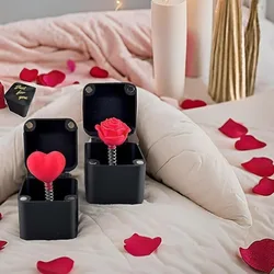 New Rose Surprise Box3D Print Plastic Ornament Love Rose Valentine's Day Gift Spoof Middle Finger Surprise Gift Box