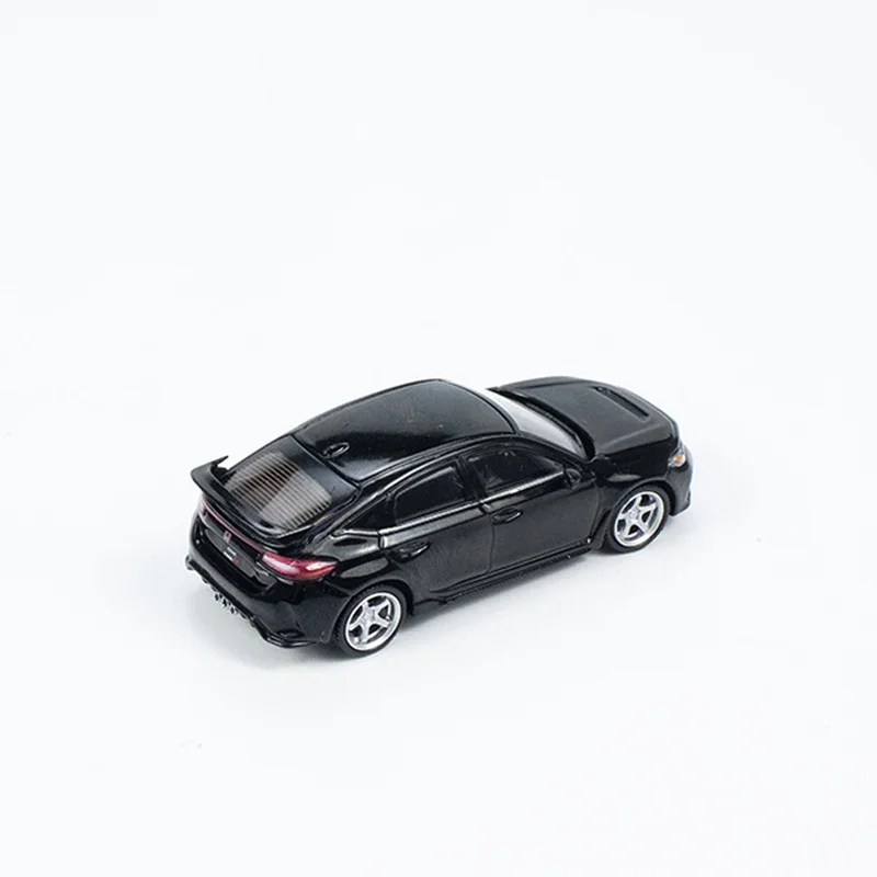 MINI GT 1:64 modelo de carro de brinquedo Civic Type R Crystal Black Pearl 2023 com roda Advan GT # 585 presentes de coleção de display LHD