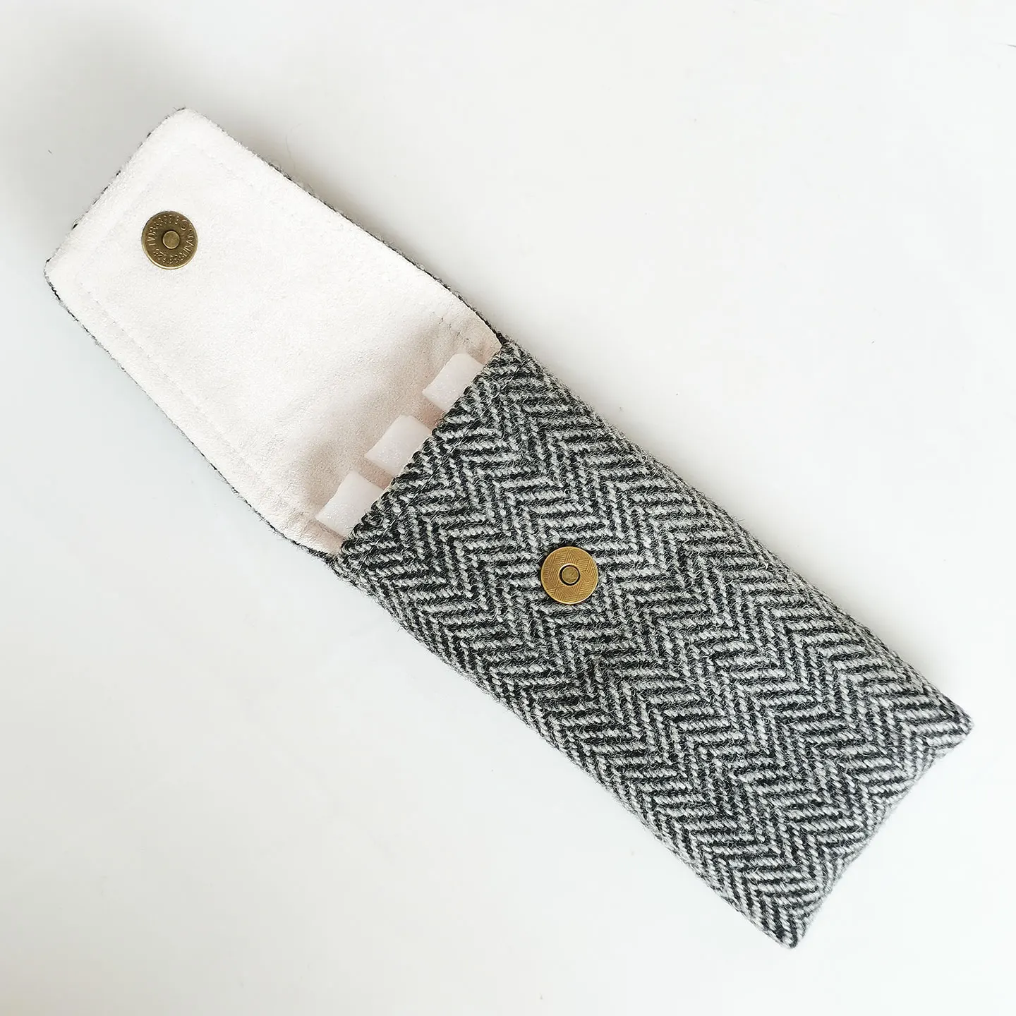 Original Personalized Handmade Pen Bag Woolen Pen Bag 3-Hole Pen bag Portable Pen Bag Protection Bag Stationery Storage Bag
