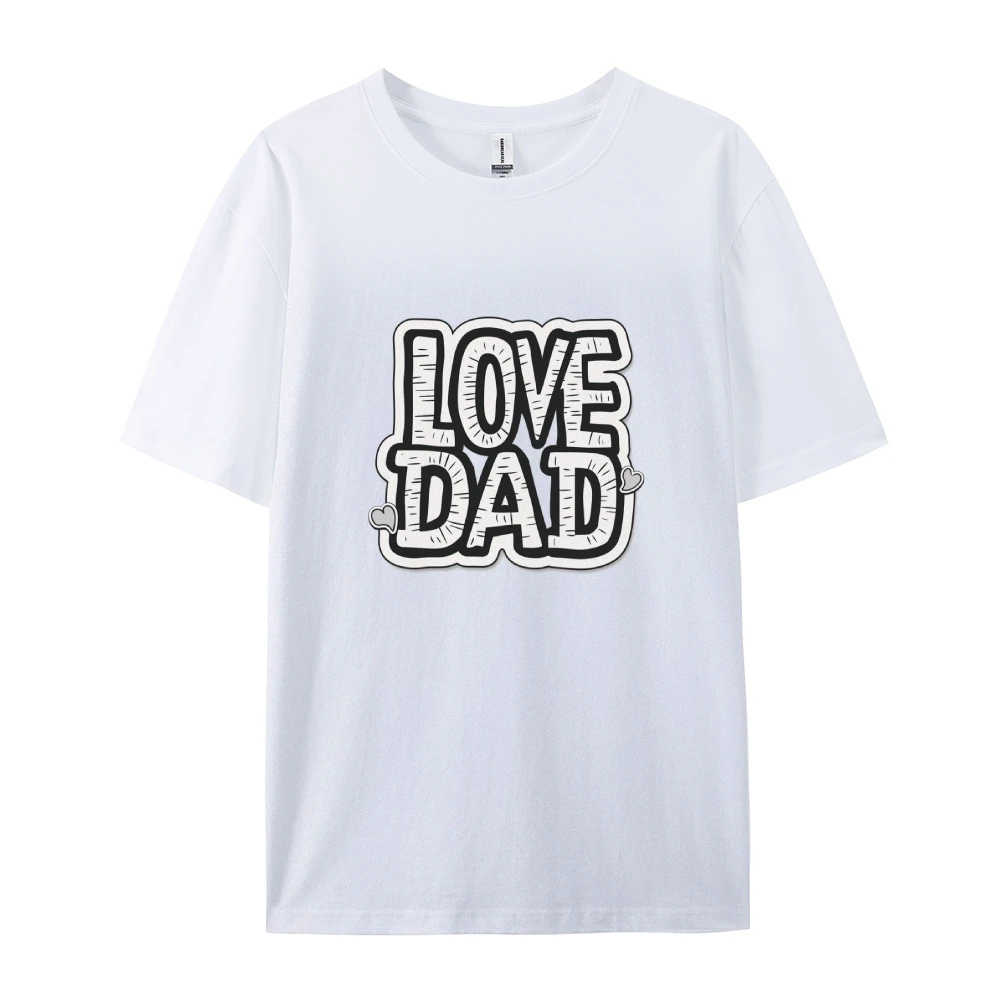 Love Dad Word Print,Father's Day T-shirt, Women Short T-shirt,Short sleeve,100%cotton,Double-sided,Holiday wear,Foundation wear