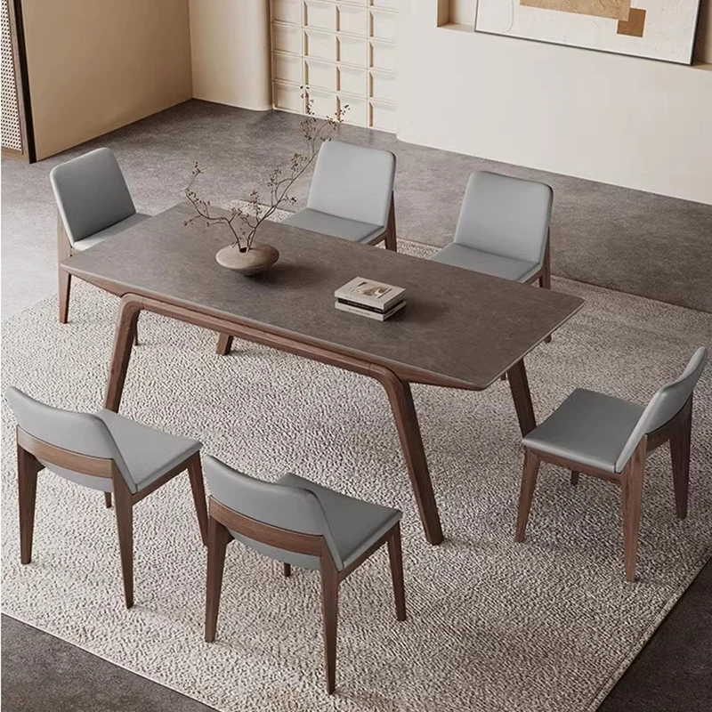 

Light Luxury Kitchen Dining Table Unique Oilproof Living Room Chairs Tables Wood Nordic Rectangular Mesas De Comedor Furniture