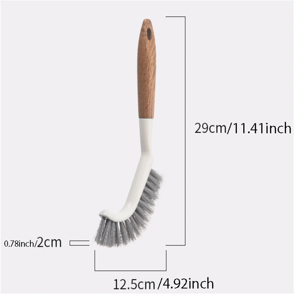 Living Room Tile Crevice Brush Bathroom Cleaning Brush Long Wood Handle Design Tail Hole Wall Hanging Cleaning Accessories