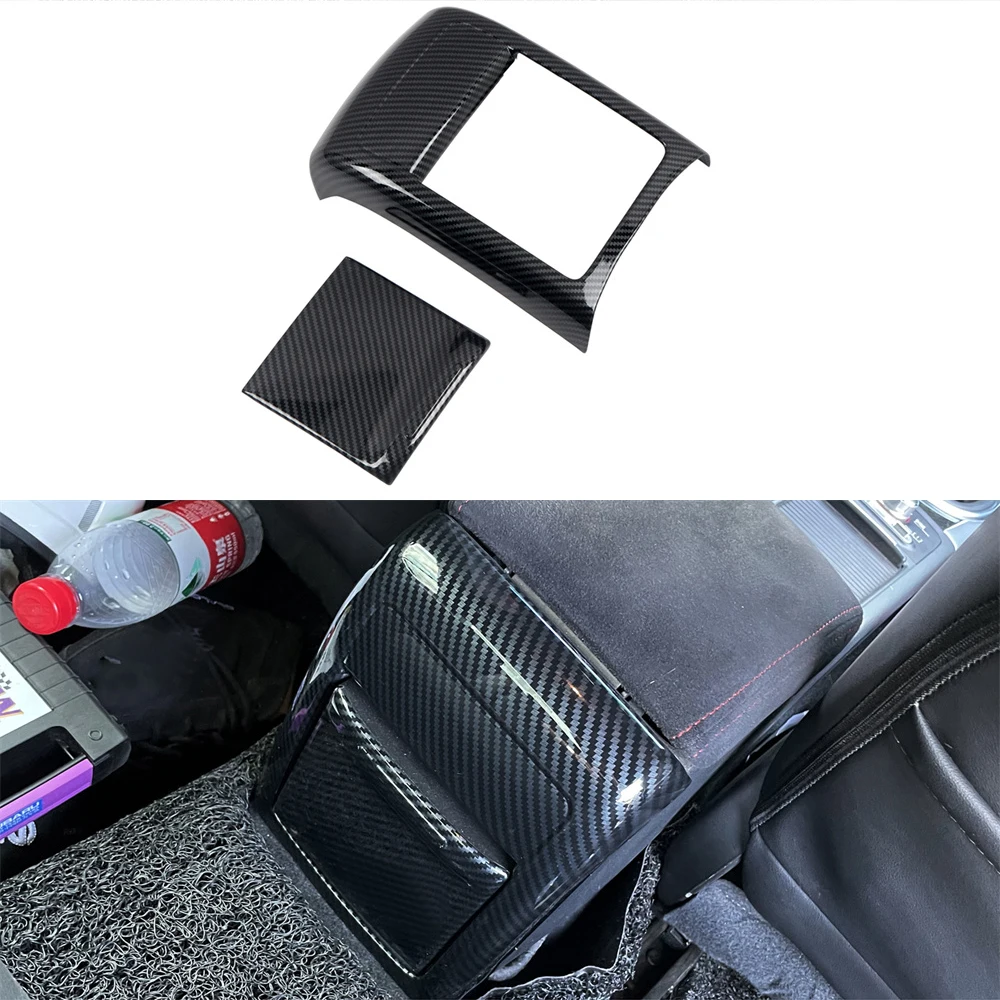

for Subaru WRX STI 2015 2016 2017 Car Accessories Rear Armrest AC Air Vent Cover Trim ABS Carbon Black 2pcs (Not Fit 2018 Model)