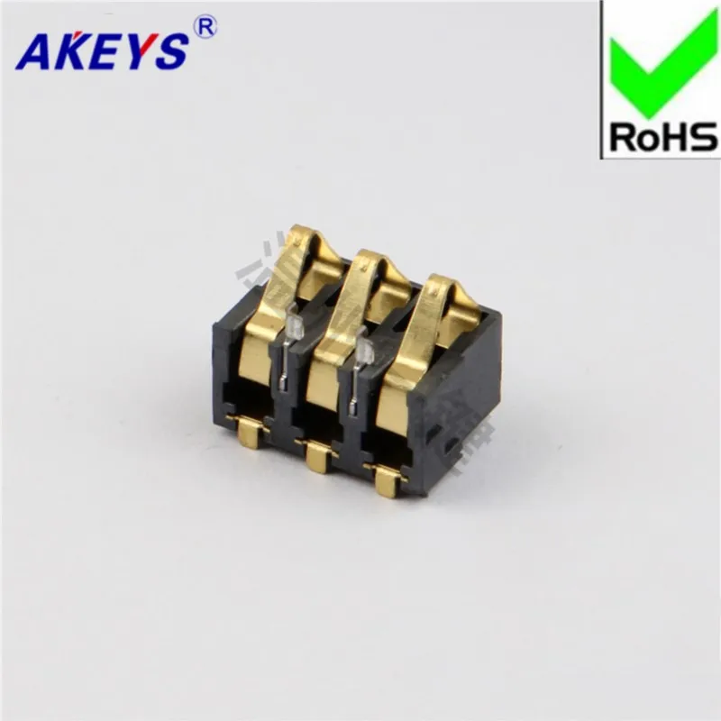 10PCS Battery holder battery connector, digital connector, 3PIN, battery holder, BC-01-3P-6*8 copper high temperature resistance