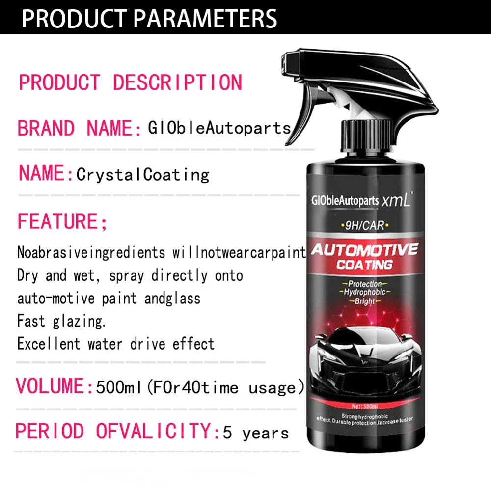 For Car 500ML 9H Hardness Car Detailing Ceramic Coating Car Products Ceramic Coating Nano Glass Plated Crystal Car Polish