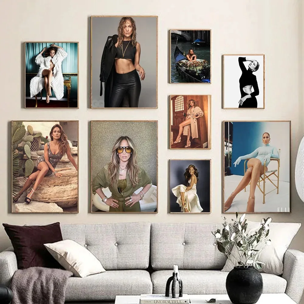 Music Singer Fashion Jennifer Lopez Star Sexy Poster Print Canvas Painting Wall Art Picture Restaurant Living Room Home Decor