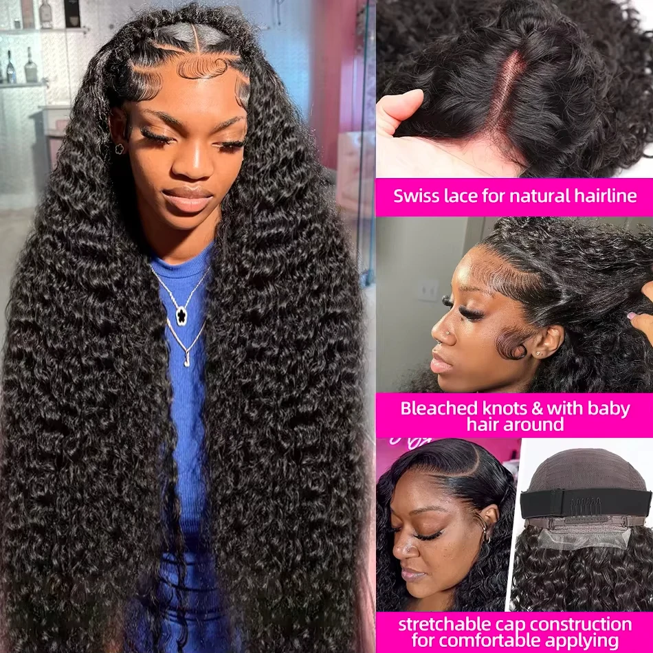 Umi Glueless 13x4 HD peluca de onda profunda pelucas frontales de encaje transparente brasileños Remy 300% densidad real 100% cabello humano 32 pulgadas