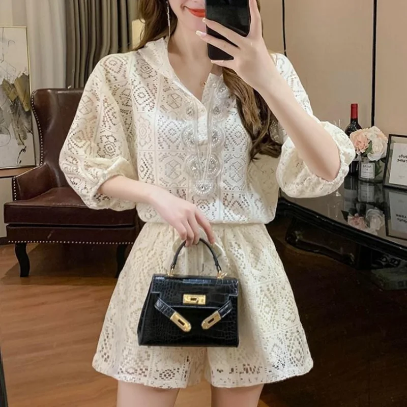 Two-piece Female Shorts Sleeve Elegant New Features of Matching Novelties Clothing Trend 2024 Kit Women\'s Short Sets 2 Pieces