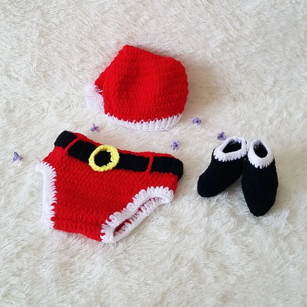 

PRETYZOOM 3pcs Baby Santa Claus Costume Newborn Photography Prop Toddler Holiday Outfit Christmas Photoshoot Clothing for Boys
