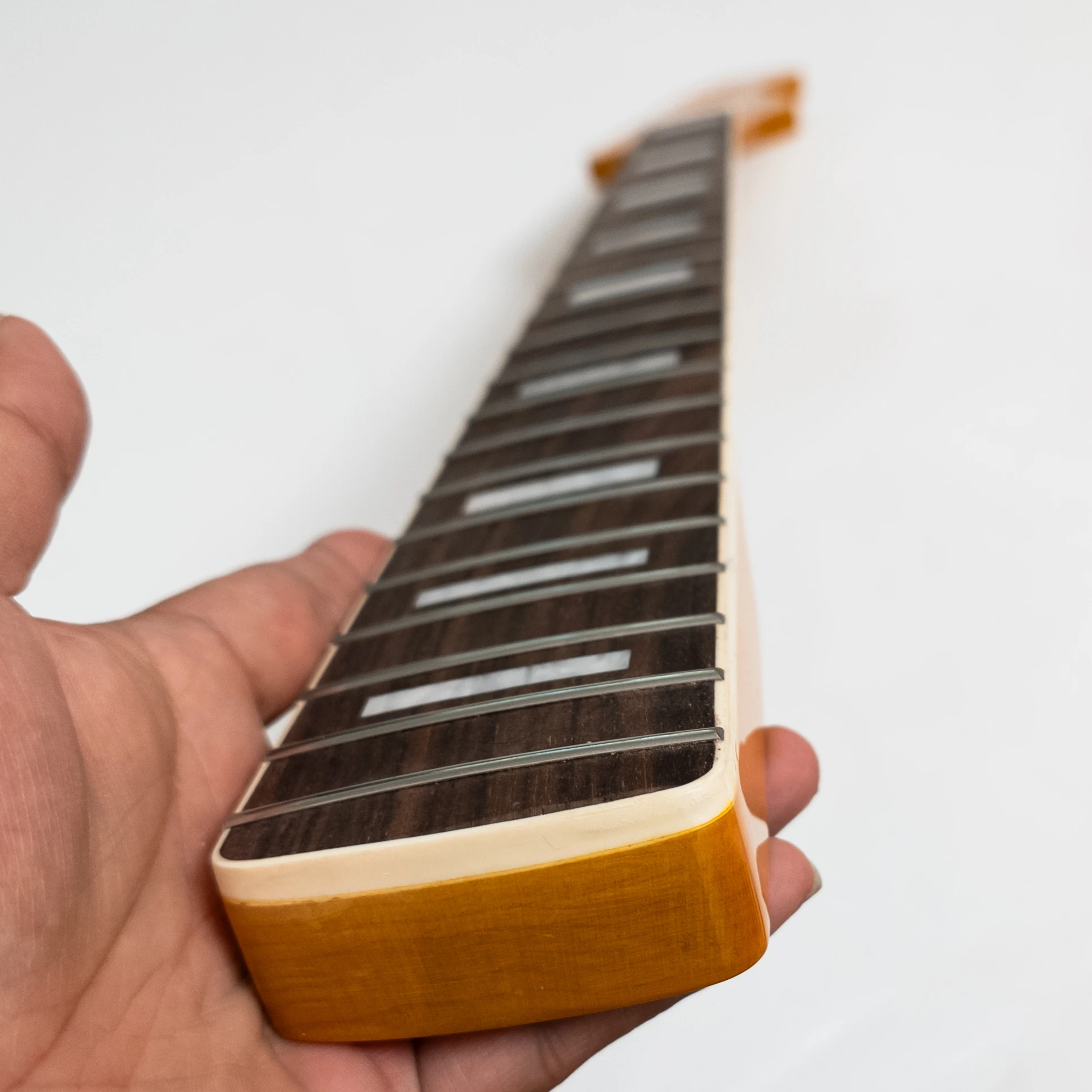 4 String Bass Guitar Neck Yellow Maple Rosewood Fingerboard 20 Frets Stainless Steel  Frets Bone Nut view 5