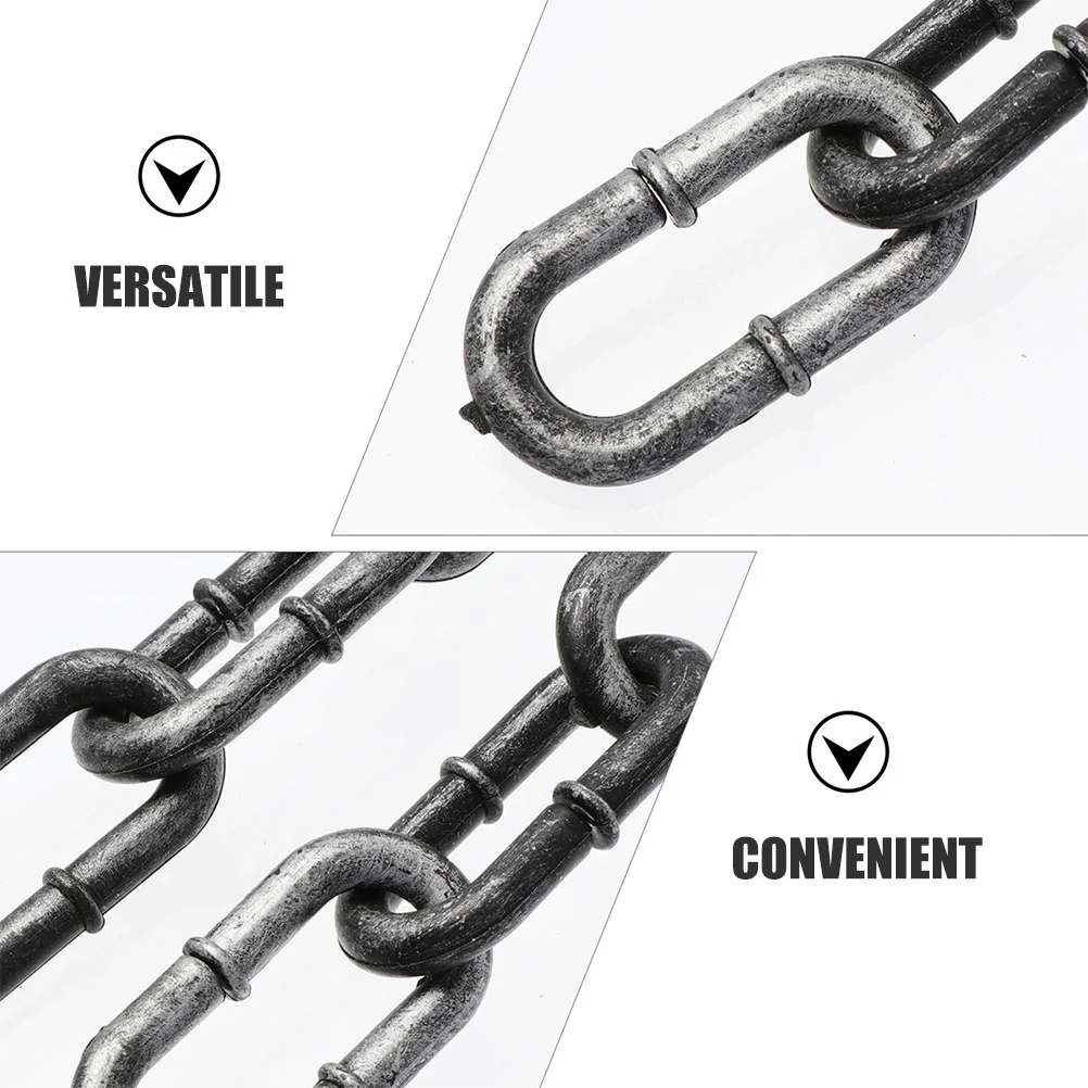 

2 шт., искусственные цепочки на Хэллоуин, тюремные пластиковые цепочки, регулируемая длина, страшный костюм, реквизит для косплея, украшение для вечеринки