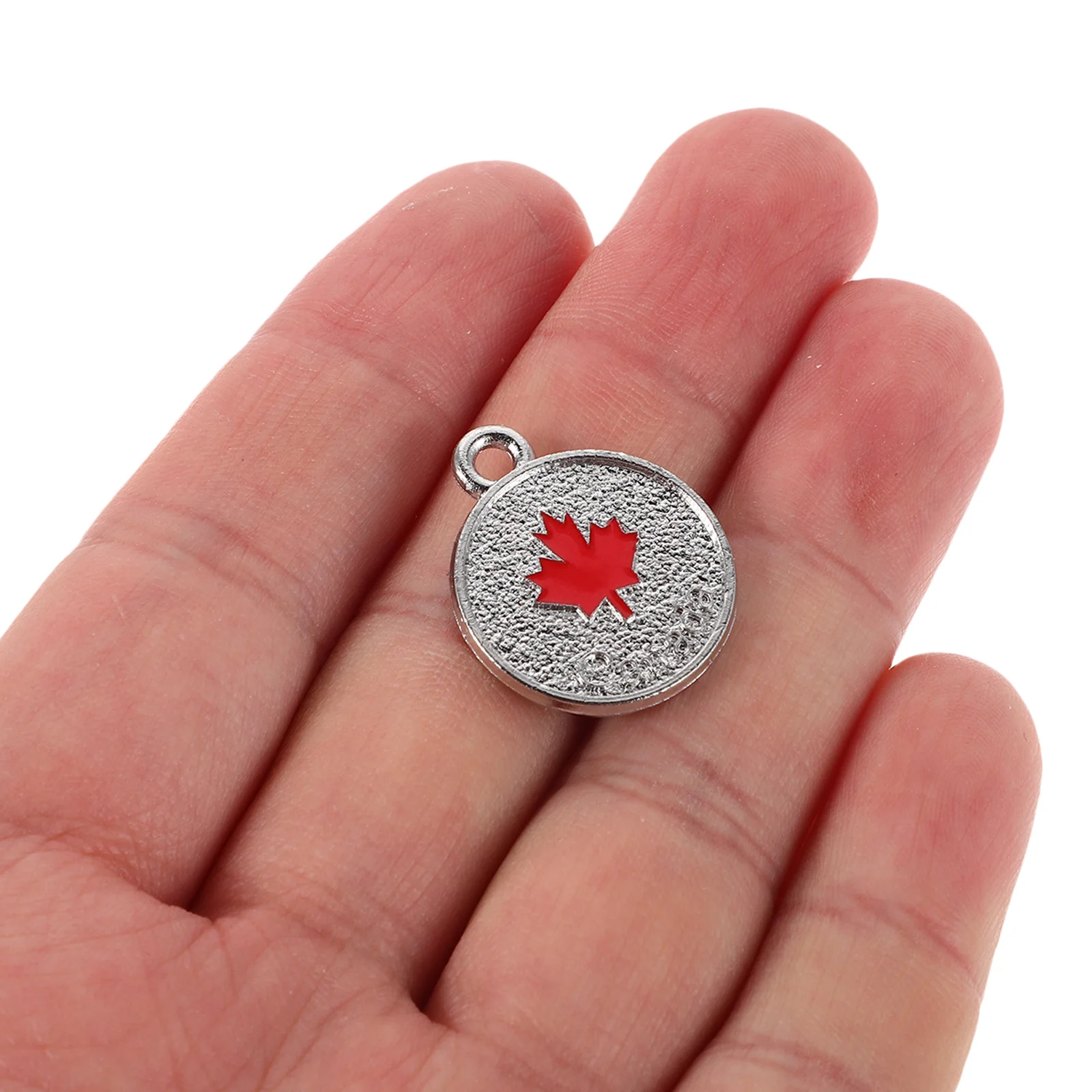 

25Pcs Canadian Flag Pendant Charms Maple Leaf Enamel Alloy for Jewelry Making DIY Bracelet Necklace Keyring Decoration