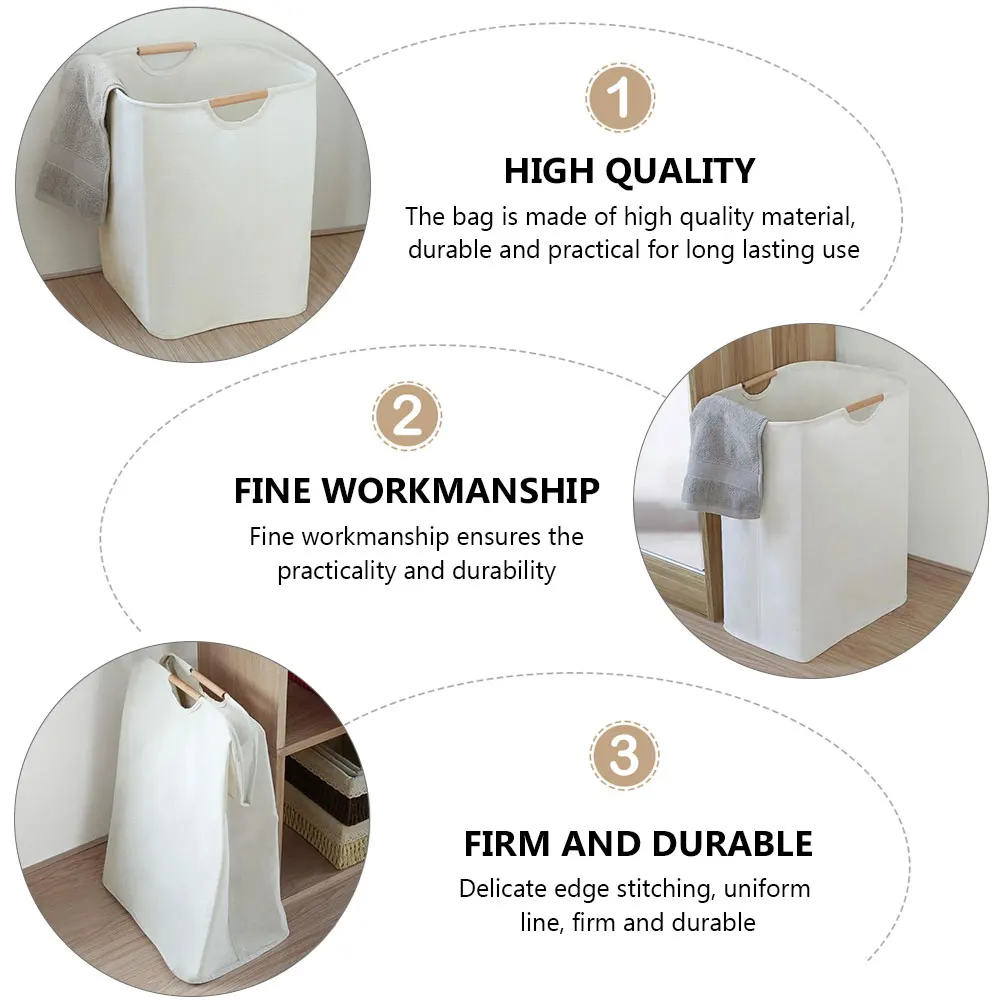 

Waterproof Storage Basket Large Capacity Laundry Hampers Square White Baskets Container Household Dirty Clothes Organizer