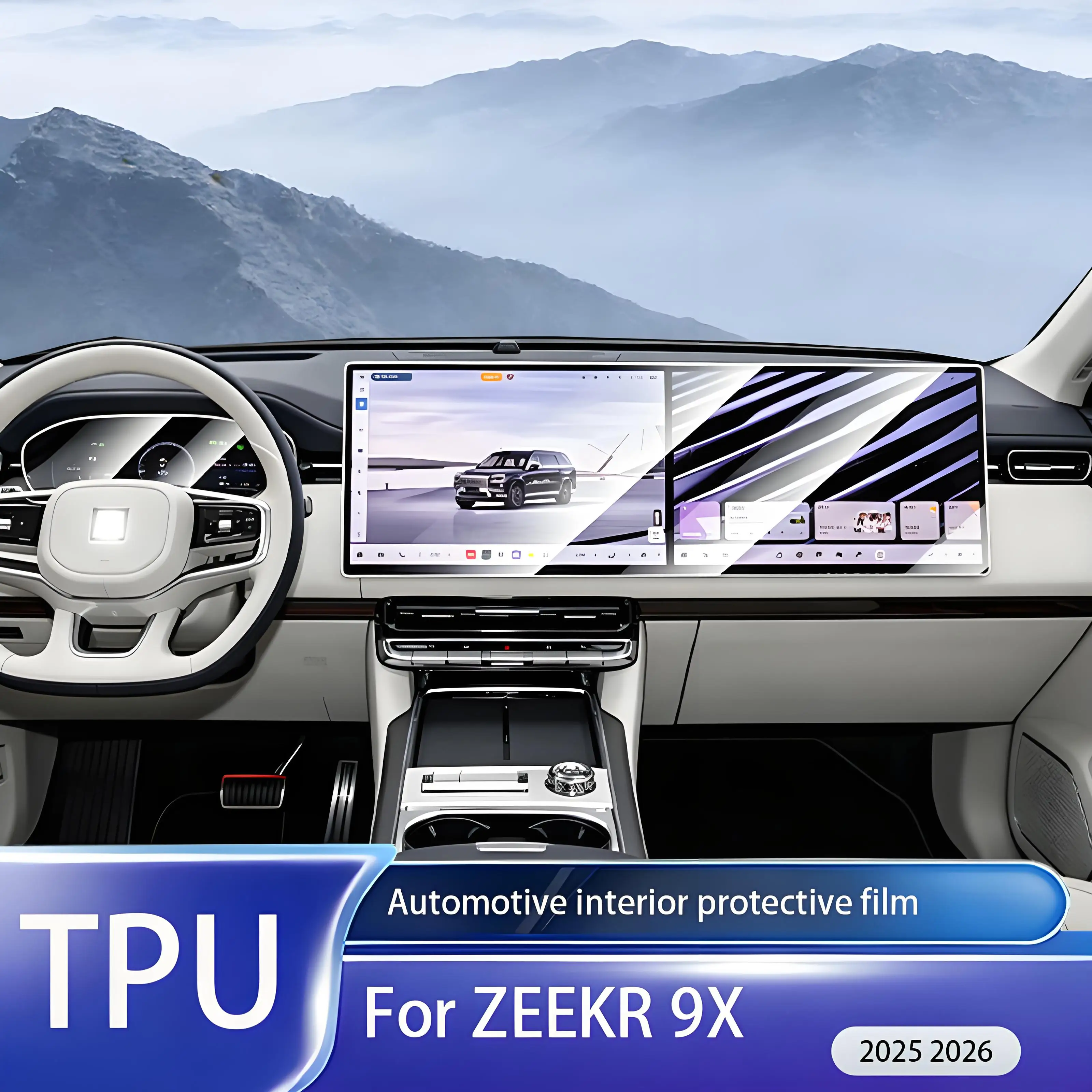 

Fit for Zeekr 9X 2025 2026 Interior TPU Screen Protector GPS LCD Display Anti-Fingerprint Scratch Resistant Transparent Film Cov