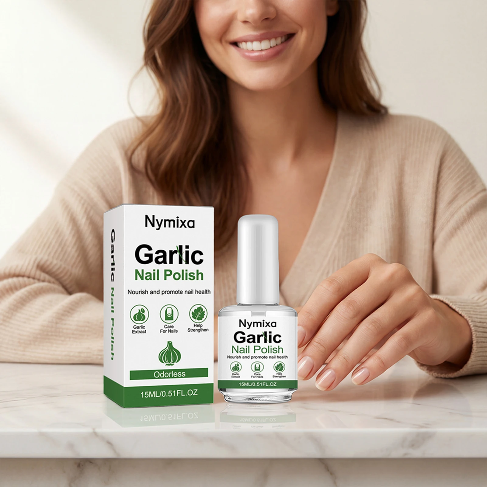 Fortalecedor de uñas con ajo, 15ml, aceite transparente sin olor para el cuidado de las uñas, mejora la salud de las uñas, fortalece las uñas débiles de forma natural