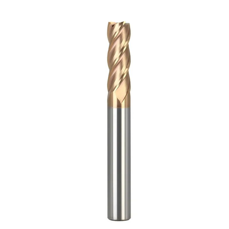 HRC60 แบนทังสเตนคาร์ไบด์เคลือบEnd Mill 3 4 5 6 8 มม.* 50 60 มม.4 สี่ขลุ่ยเครื่องCNCเครื่องตัดเจาะบิต