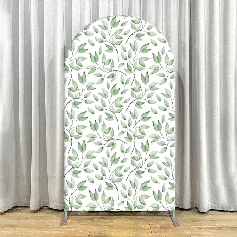 Single Side Arch Backdrop Cover Jungle Animal Theme Party Backdrop Featuring Giraffe Monkey Lion Elephant Hippo and Tree Motifs