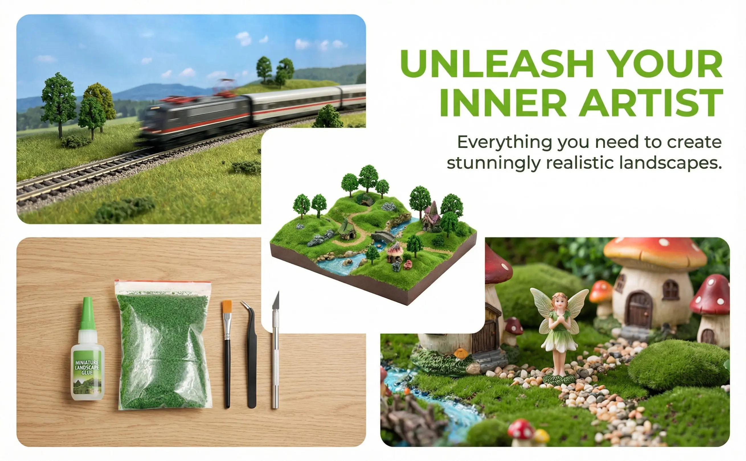 Artificial Moss Lawn Grass Mat Garden Outdoor Indoor Halloween Christmas Artificial Grass Powder Diorama Grass Powder 4Packs