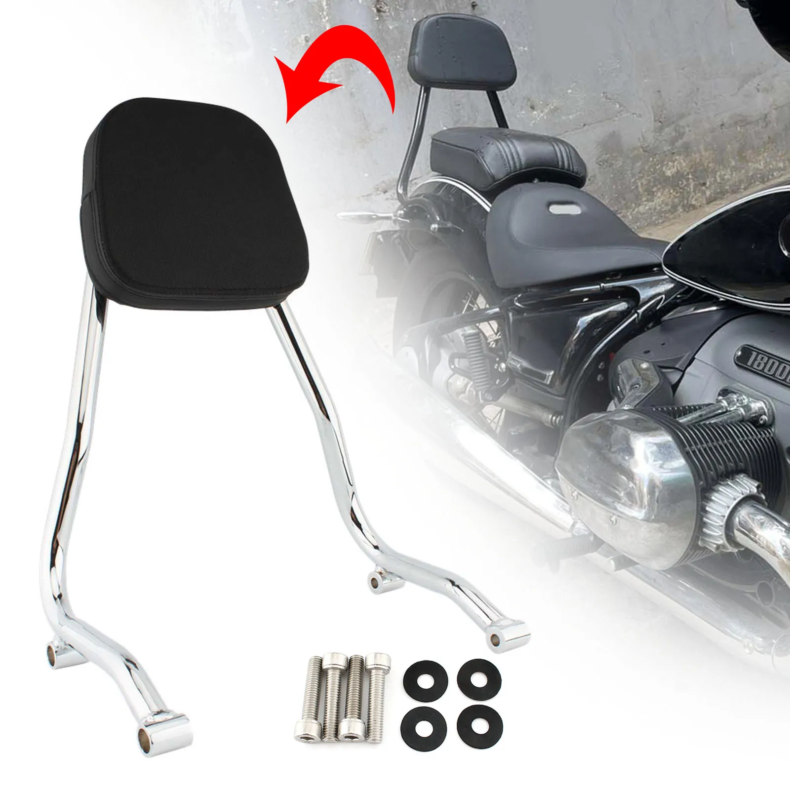 

Motorcycle Accessories Rear Backrest Sissy Bar Motocross Passenger Back For BMW R18 2020-later 2021 Chopper Back Rest Cushion