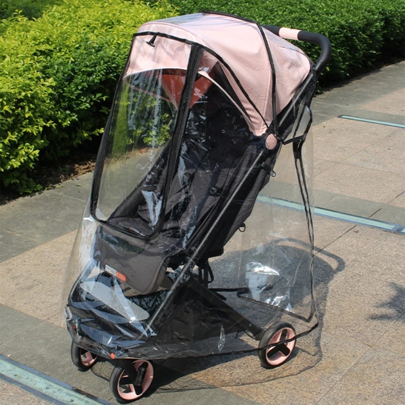 Transparent Baby Strollers Rain Cover Weather Proof & Portable Protective Sleeve Full Protections Cart Guard