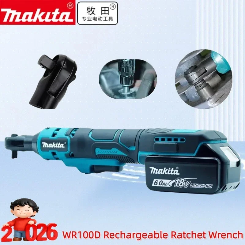

100%Original Makita WR100D 3/8" & 1/4" Cordless Ratchet Ultra-Low Vibration for Auto Repair & Comfortable Use