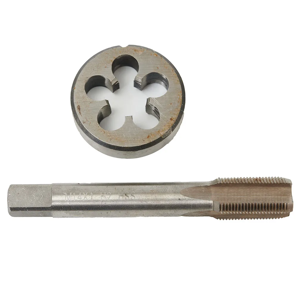 Aço inoxidável Metric Tap and Die Set, substituição da ferramenta CNC, mão direita Plug Supplies, útil Industrial, M14 × 1.0mm