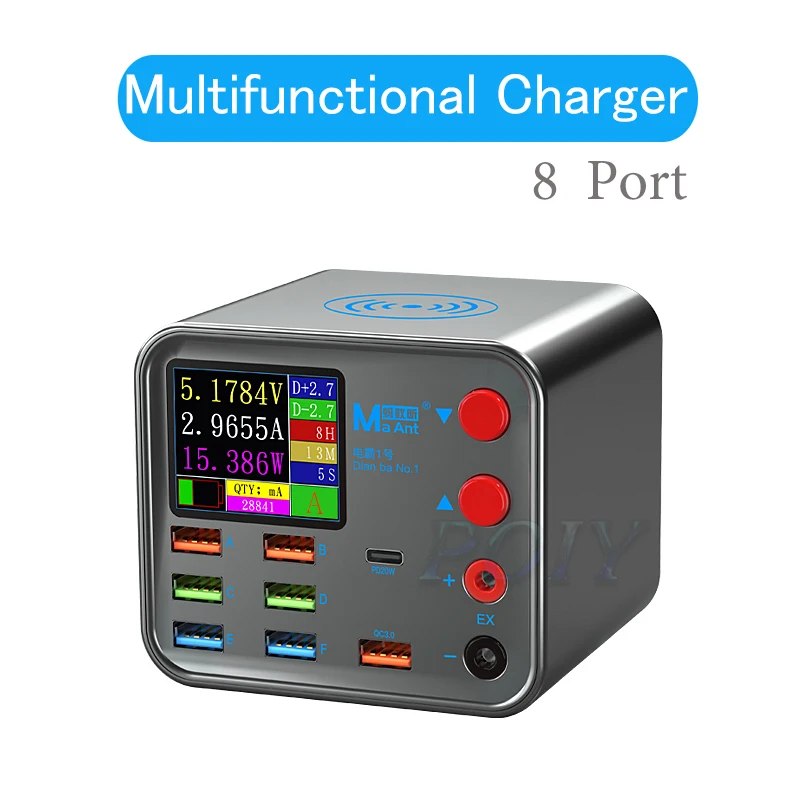 MAANT 8port USB PD Fast Charging Wireless Charger With Anti Short Circuit Repair Function Mobile Phone Power Cord Extension Port