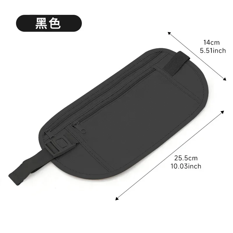 Unisex Invisible Travel Waist Pouch for Passport Money Belt Bag Hidden Security Wallet Anti-theft Money Hidden Waist BagS