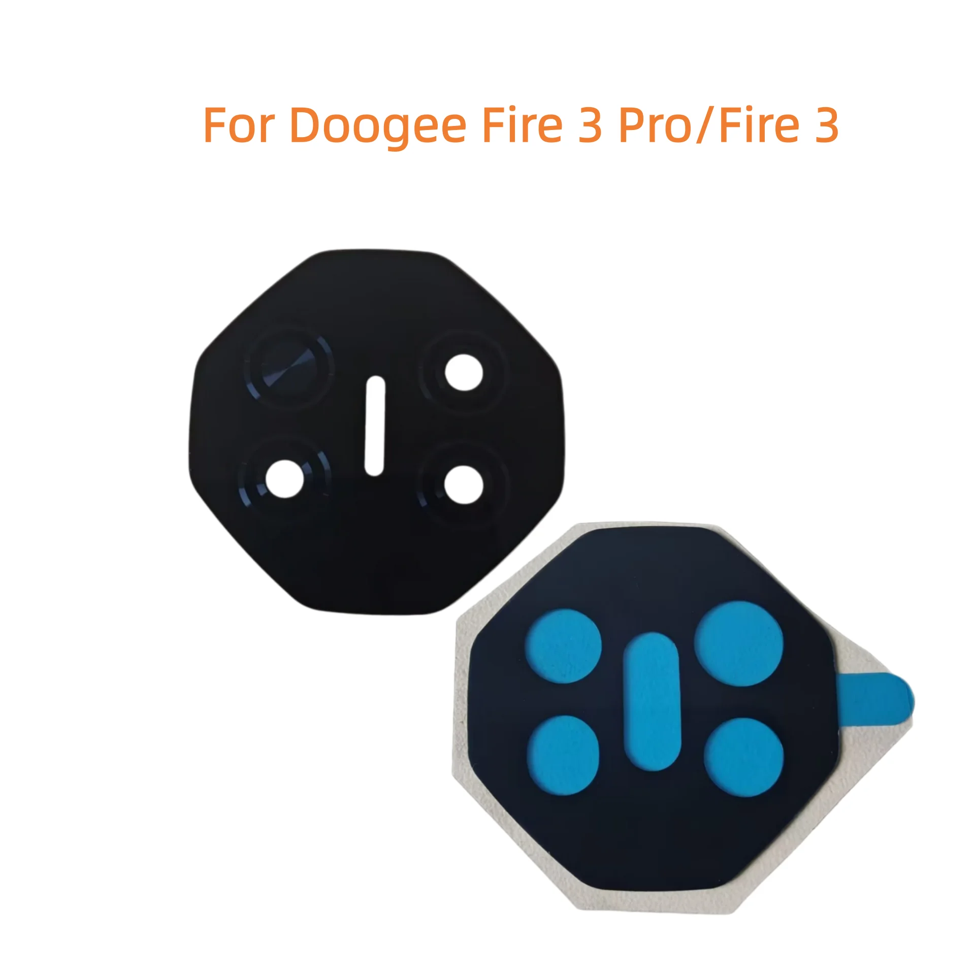 Oryginalna szklana osłona obiektywu tylnej kamery do telefonów Doogee FIRE 3 Pro, Fire 3 Ultra, Fire 3 Max, części zamienne z taśmami samoprzylepnymi. — zdjęcie produktu 2