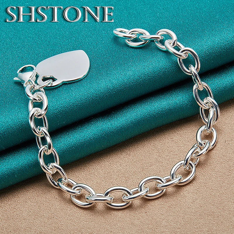 Sweet 925 Sterling Silver Heart Bracelet For Women Jewelry Fashion Hand Chain Silver Bracelets Wedding Engagement Party Gift